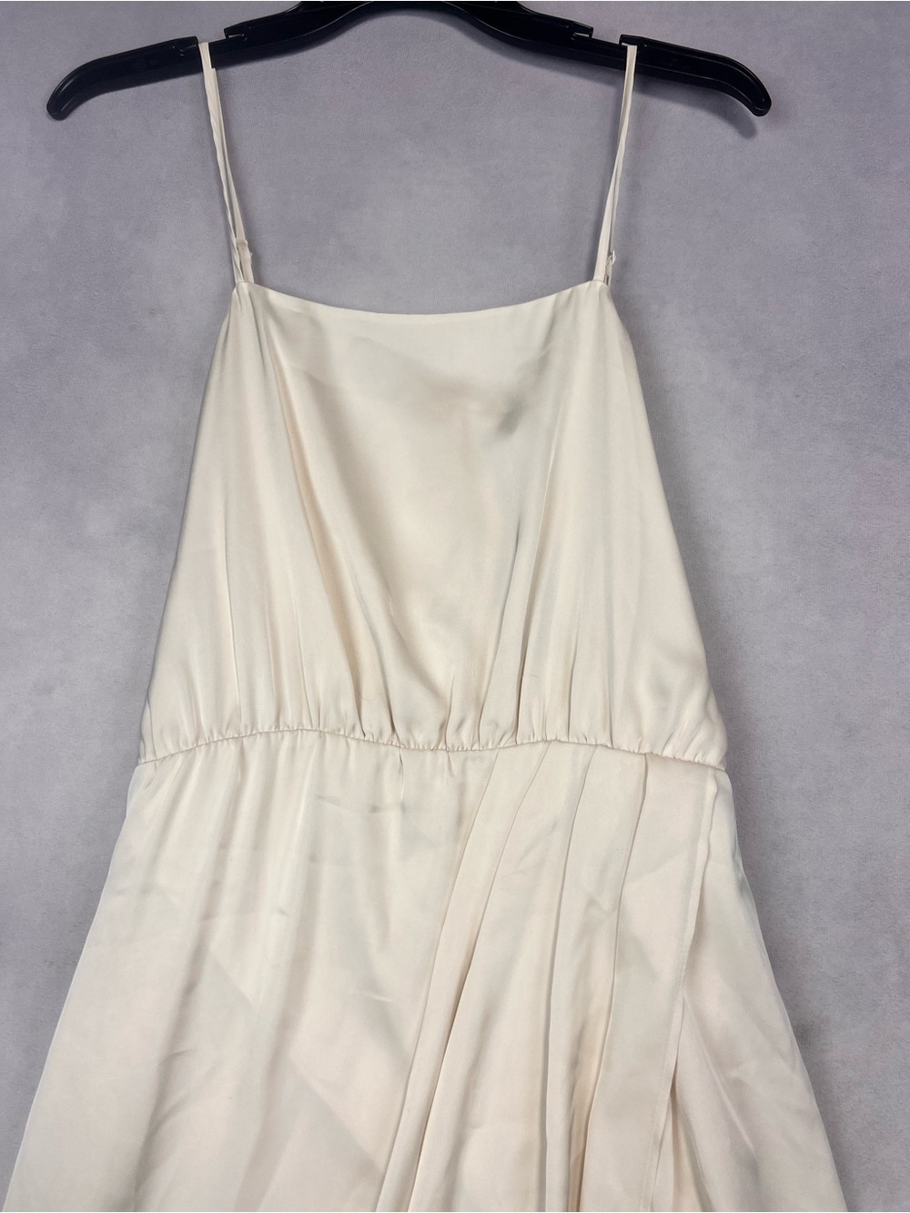 Express Cream High-Low Strapless Dress